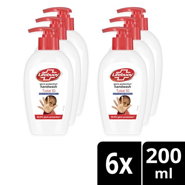 Lifebuoy Total 10 Germ Protection Hand Wash Soap 6x200ml