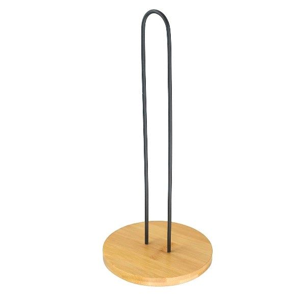 Space-Saving Wooden Paper Towel Holder - Brown