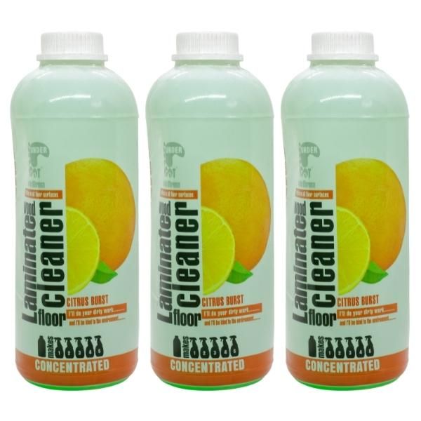 Under Foot - Laminated Wood Floor Cleaner - Refill 1L - Citrus Burst - Pack of 3