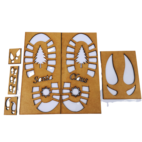 Santa Elf And Reindeer Feet Stencil Set