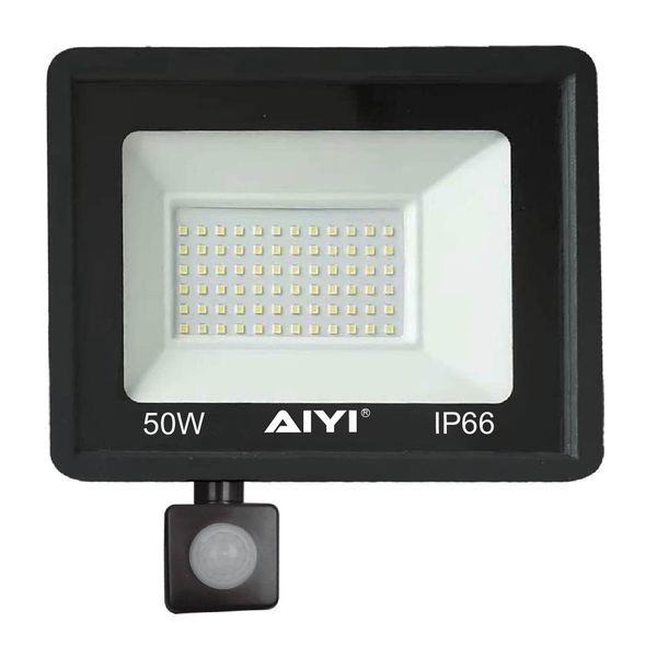 AIYI 50W LED Flood Light with Motion Sensor IP66, 6500K AY399-016