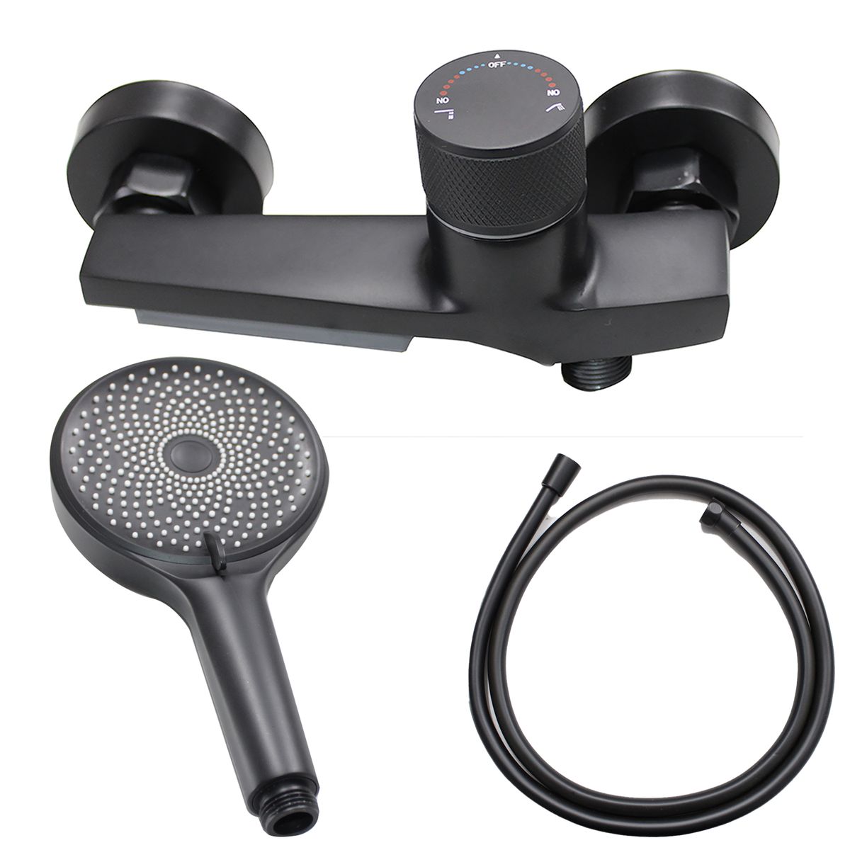 LMA Wall-Mounted Single Knob Waterfall Bathtub Faucet & Round Hand Shower