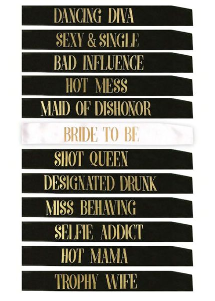 Novety Gift For A Bachelorette Party - 12 Piece Sash Set