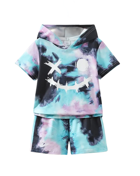 Kiddies Tie Dye Set Top and Shorts - 2 Piece