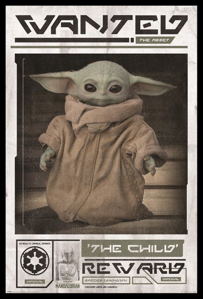 The Mandalorian - Baby Yoda The Child Poster with Black Frame