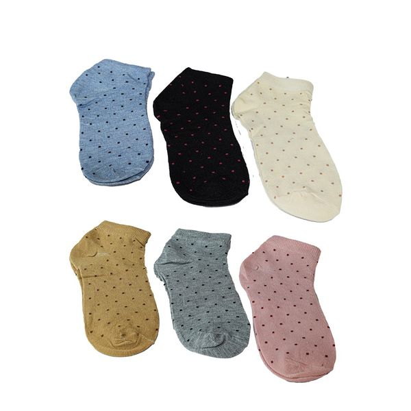 Tiny Spotted Design Low Cut Comfortable Ankle Socks-3 Pairs