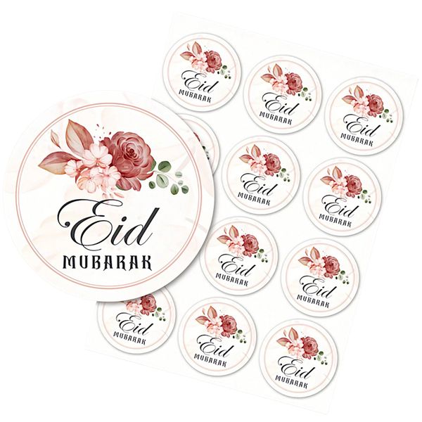 240 Piece - Self-Adhesive Eid Mubarak Floral Stickers