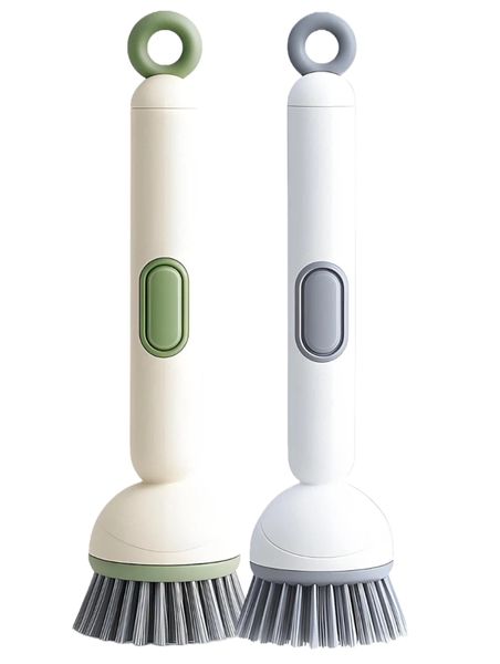 Adjustable Cleaning Brush with Liquid Dispenser,(Green and White)
