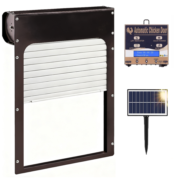 Solar Powered Automatic Chicken Coop Door with Remote Control Anti-Pinch