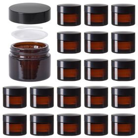 Chenshia 20Pc Glass Cosmetic Jars Leak Proof Travel Containers Spatula