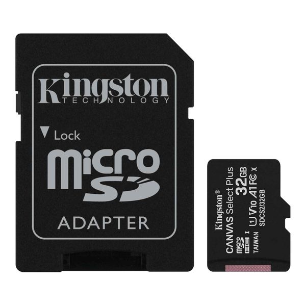 Kingston 32GB micSDHC Canvas Select Plus 100R A1 C10 Two Pack + Single ADP