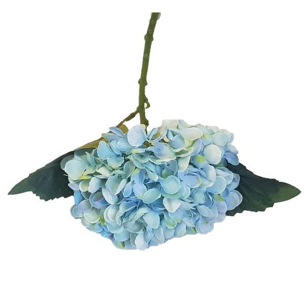 Hydrangea 34cm Green Plastic Artificial Faux Silk Plants by Seedleme