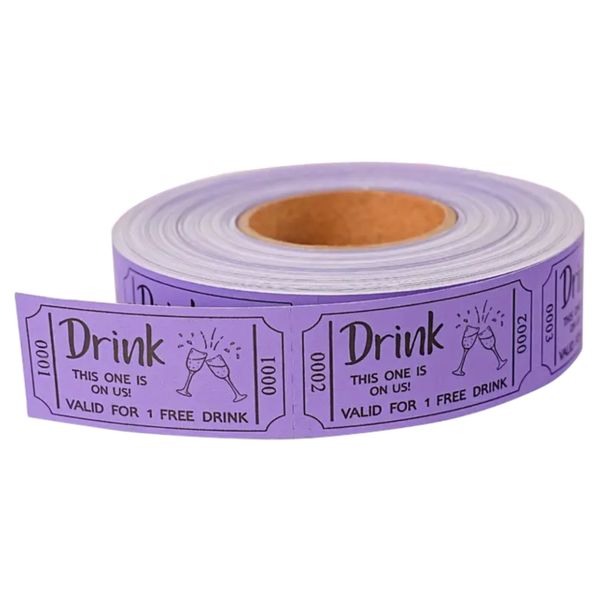 200pcs Event "One Drink" Coupon Tickets Roll - Party Drink Tickets