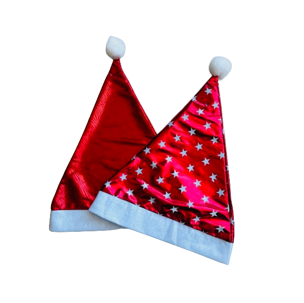 Santa Claus Christmas Shiny Party Hats (2 Piece)