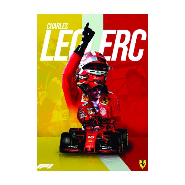 Yellow and Red Leclerc Ferrari - A1 poster