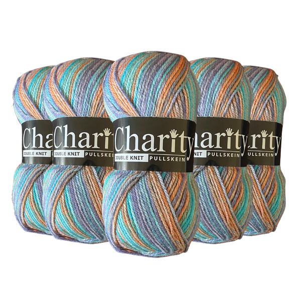 Elle Wool - Charity Double Knit Print Yarn (5 x 100g pack) - Mandarin Duck