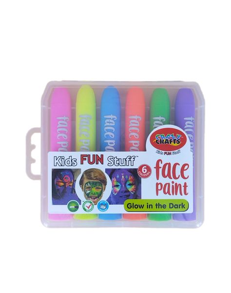 Glow in the Dark Face Paint- Set of 6 Colours