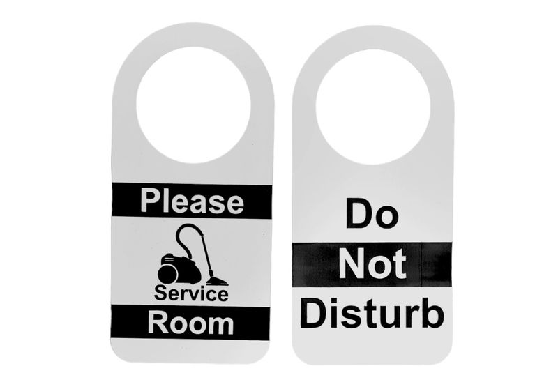 Large Do Not Disturb and Please Service Room door sign