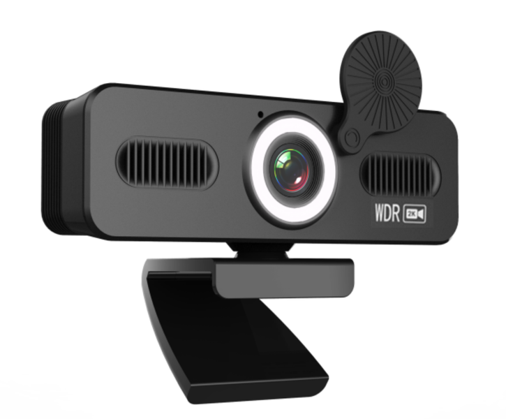 2K high-definition computer camera with digital microphone and fill light.