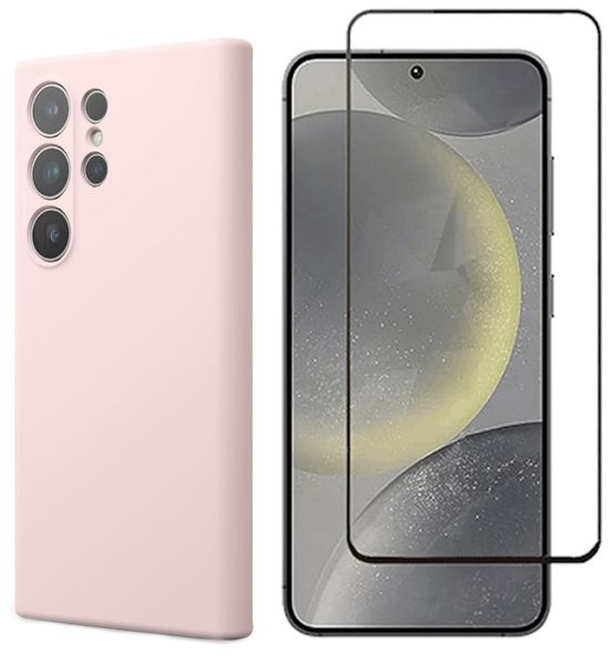 Pink TPU Phone Case &amp; Screen Protector Combo For Samsung Galaxy S24 Series