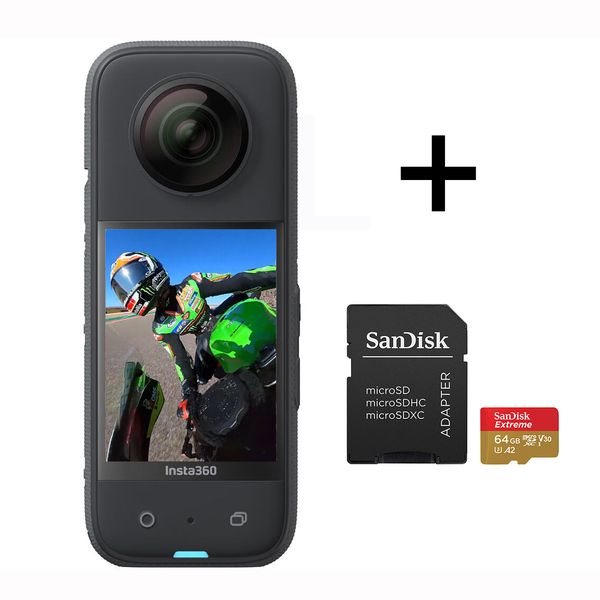 Insta360 X3 + Sandisk 64GB Extreme Micro SD card Bundle