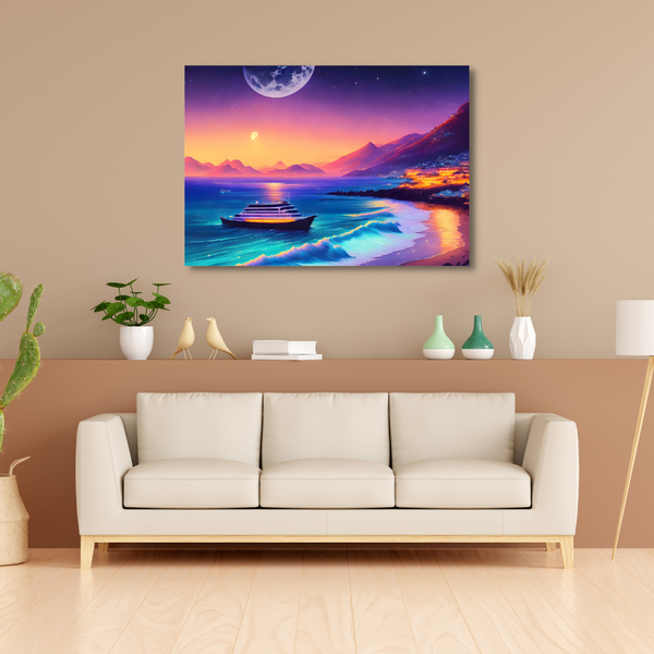 Canvas Wall Art - Cruise Ship Seaside