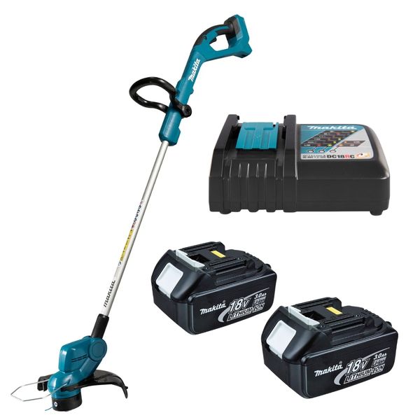 Makita - Grass String Trimmer (DUR193Z) with 2 x 3.0Ah Batteries &amp; Charger