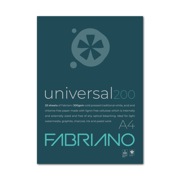 Prime Art Fabriano Universal Pad 200gsm A4 20 sheets