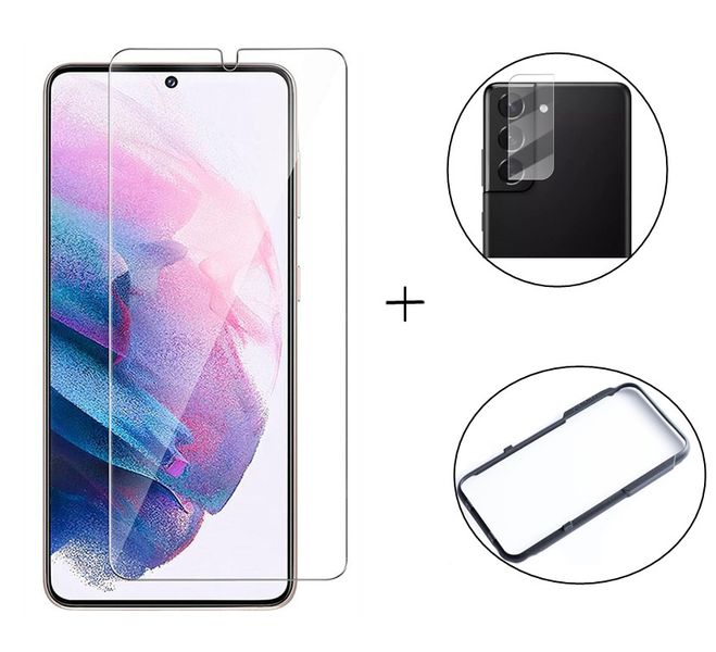 3D Round Edge Tempered Glass With Camera Lens Protector For Samsung S21