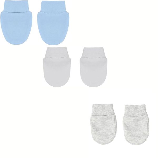 Baby Boy Mittens (White, Grey, Blue)