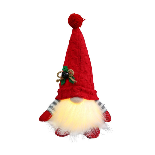 Gnome Doll With LED Light Merry Christmas Decor-Red
