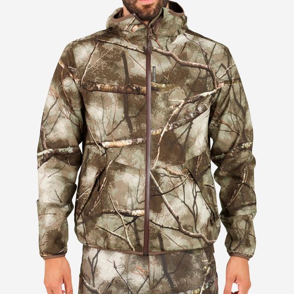 Solognac Silent Waterproof Hunting Jacket Treemetic 500 Camouflage