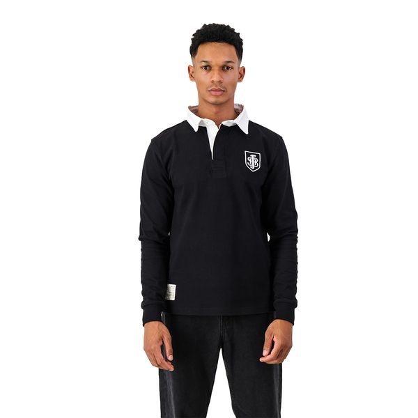 Old School Jeppe LS Rugby Jersey-Black
