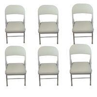 SMTE - Foldable Outdoor Chairs - 6 Pack - White