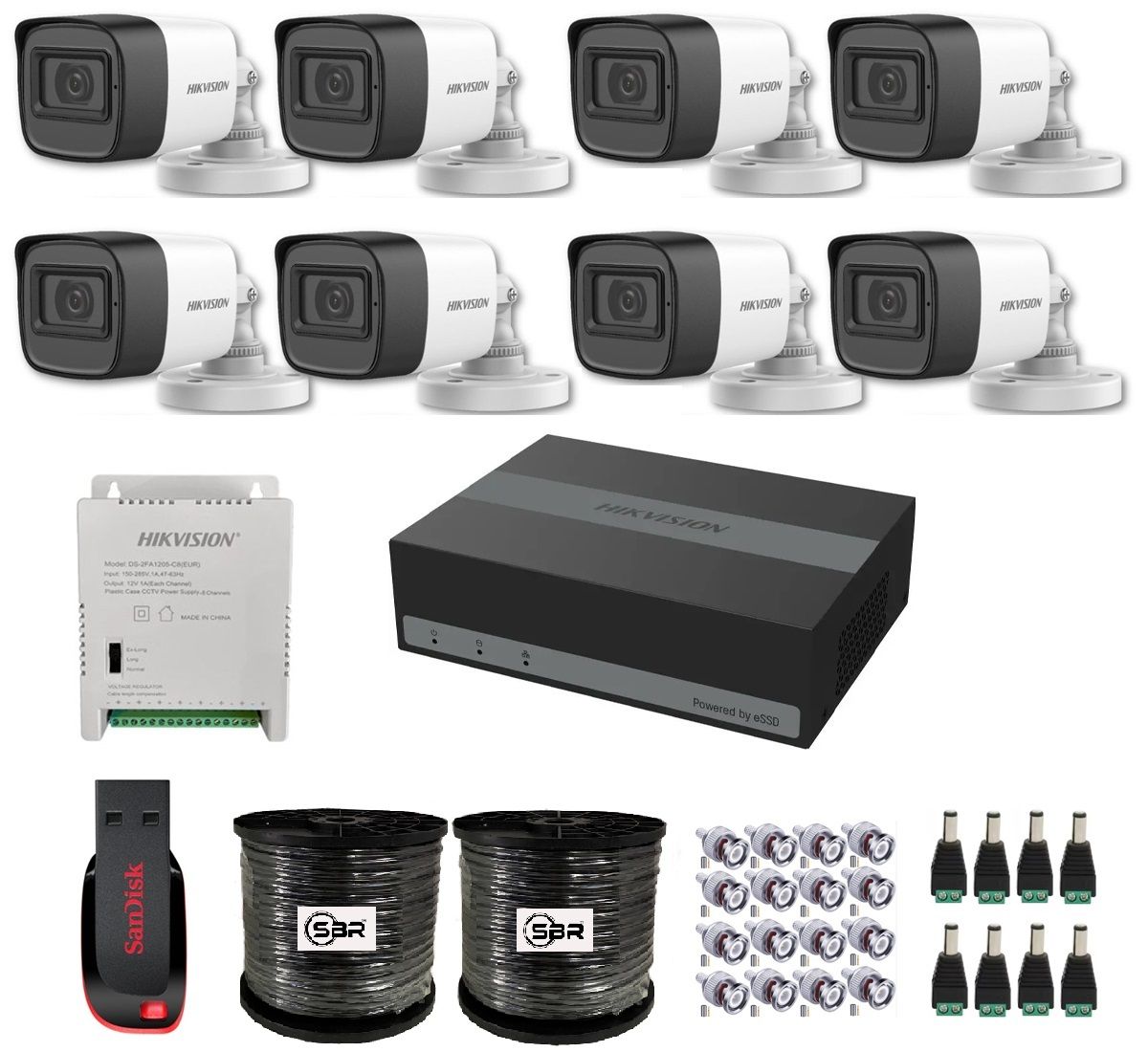 Hikvision 8 Channel 1080P eSSD Complete Kit - New Model