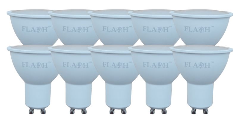 Flash Gu10 4W SMD LED Light Bulb Frosted Lens 300lm - 10 Pack