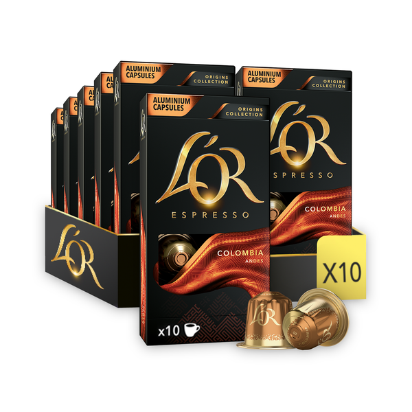 L'OR Colombia Intensity 8 - Aluminium Coffee Capsules - 100 capsules