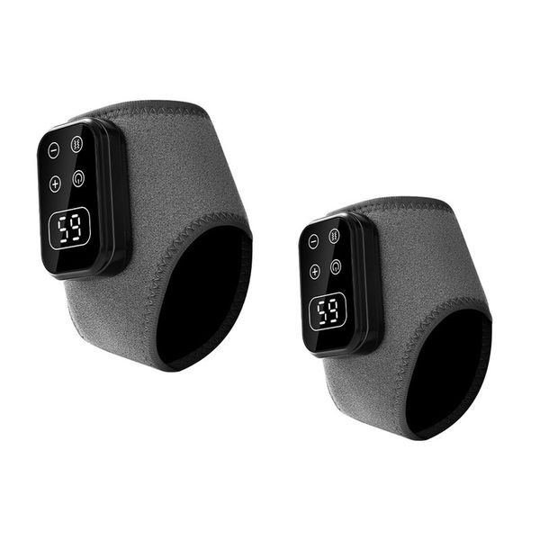 Electric Heating 6-Speed Hot Compress 5-speed Vibration Ankle Massager-Grey