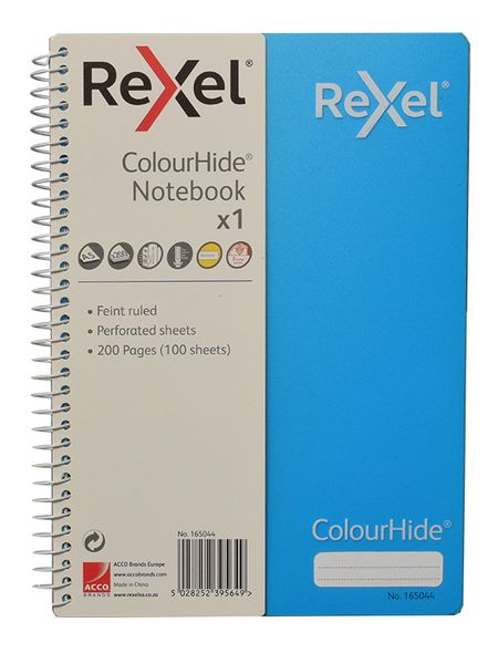 Rexel: A5 Feint Ruled Perforated Notebook - Blue