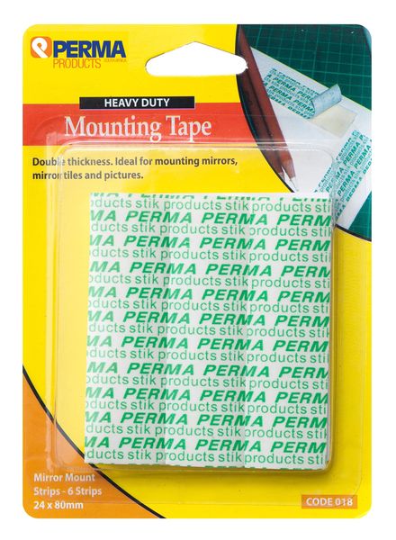 Perma Heavy Duty Mounting Tape - 6 x (80mm x 24mm x 3mm)