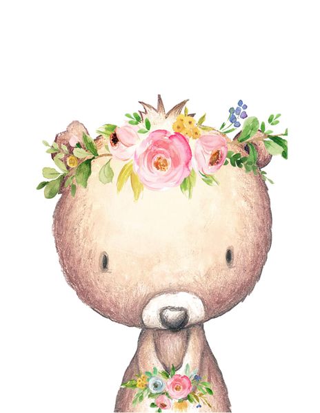Little Leila - Woodland bear print - A3 cardstock