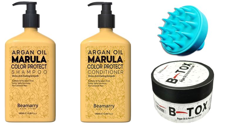 Beamarry Argan Color Protect Set+Sarah Beauty B-Tox 150g+Shampoo Brush(02)