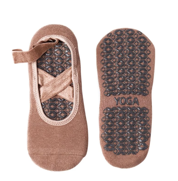 Boo Yoga Socks - Brown