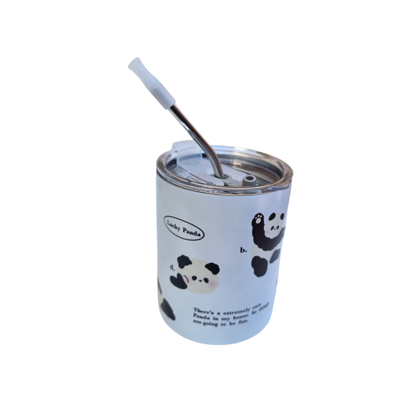 Panda Creative Thermos Cup with Straw