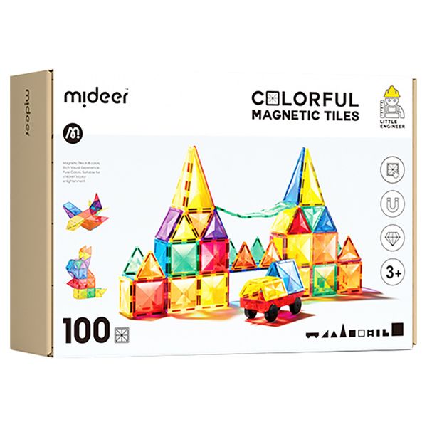 Mideer Colourful Magnetic Tiles 100 Pieces