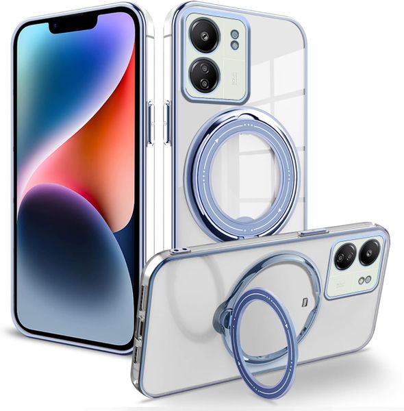 Magnetic Stand Clear Silicone Phone Case Compatible With Samsung Galaxy A14