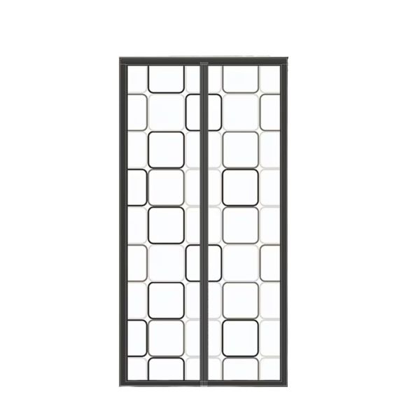 Magnetic Auto-Close EVA Door Curtain Gray Cube No-Drill All-SeasonWindproof