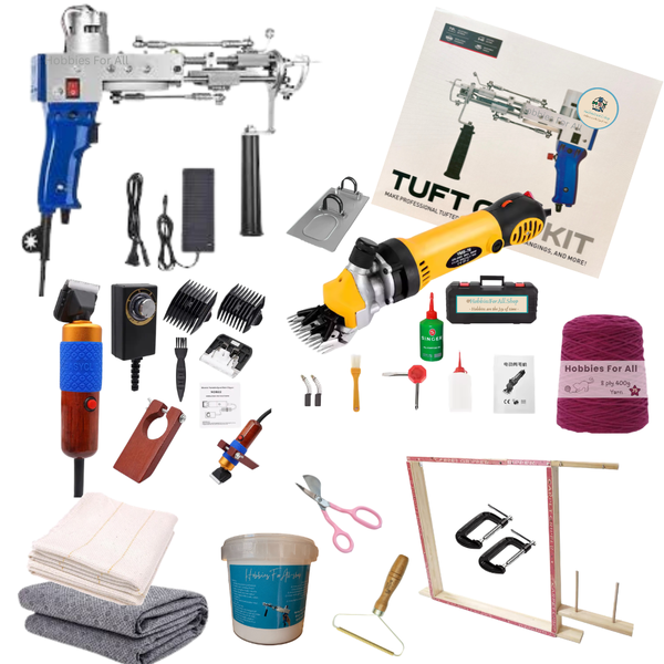 HFA Ultimate Tufting Kit 2in1 Tufting Gun Sheep Shear Trimmer Frame &amp; more