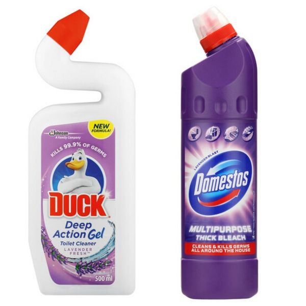 Domestos Lavender (2 x 750ml) + Duck Deep Action Gel Lavender (2 x 500ml)