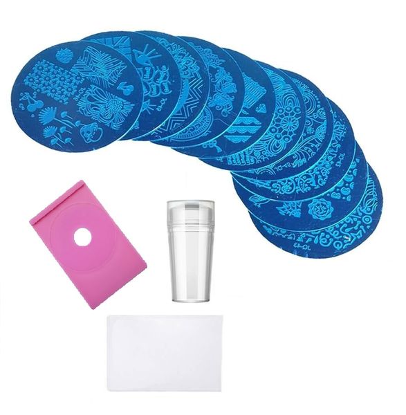 Round Stamping Plates Nail Art Set